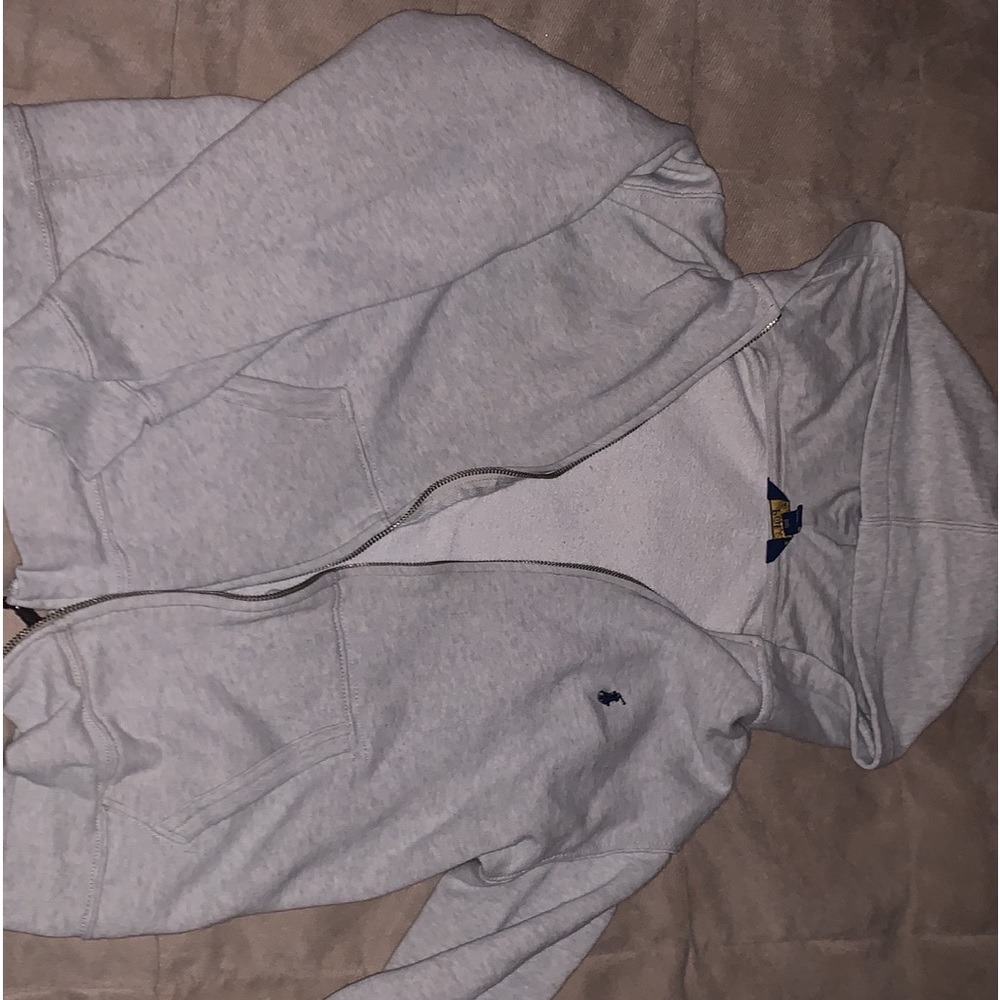 Grey Polo Zip-Up.